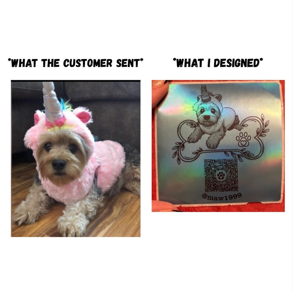 Made to order holographic closet stickers 3in x 3in - Picture 3 of 4